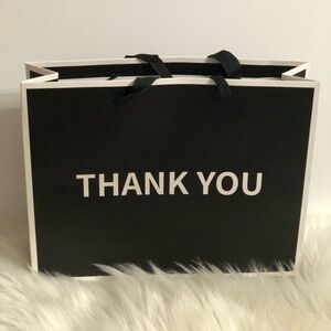 20 Black 'THANK YOU' Gift Bag with Rope Handles